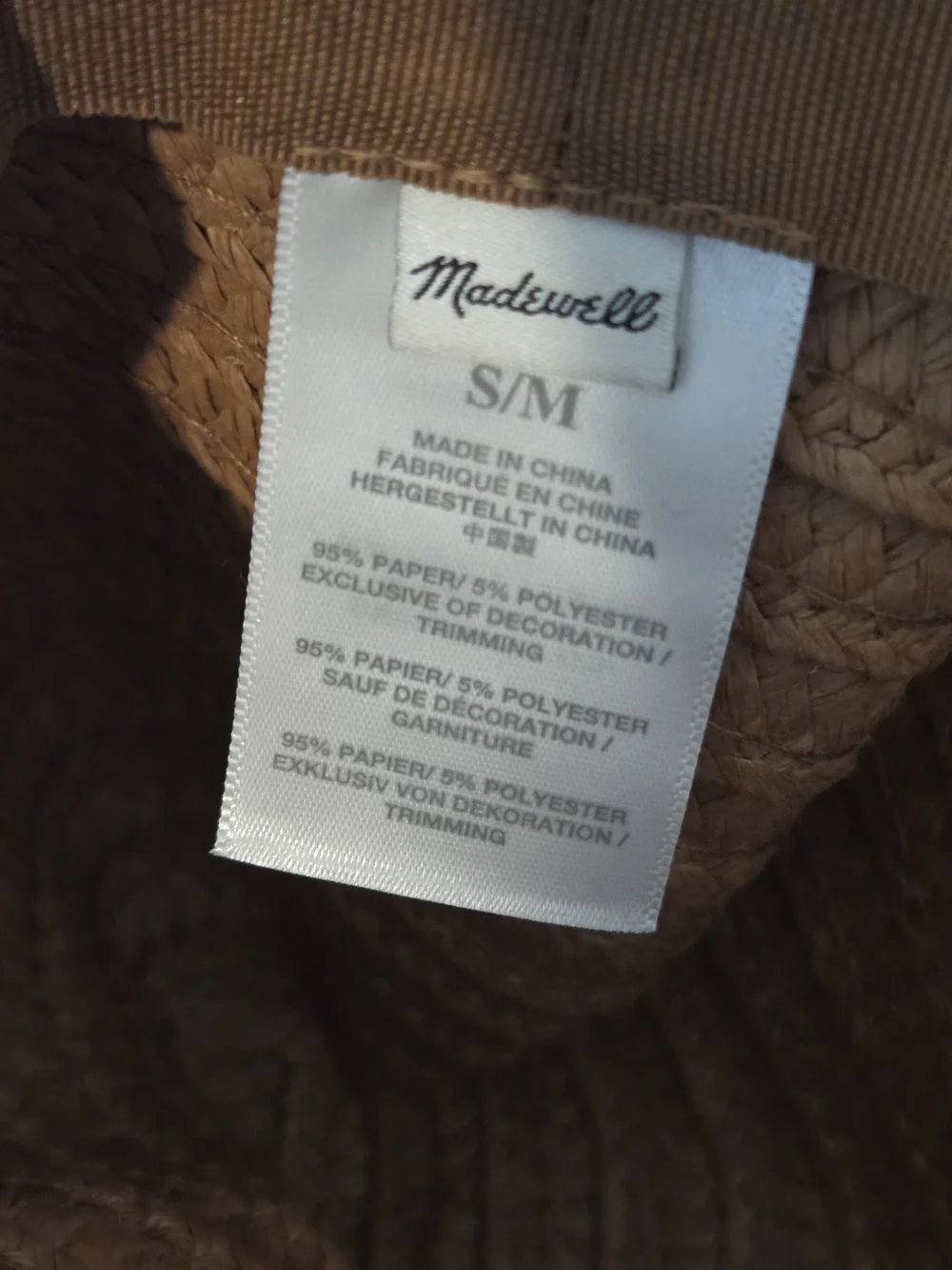 Madewell Brown Packable Woven Straw Hat - Picture 3 of 3
